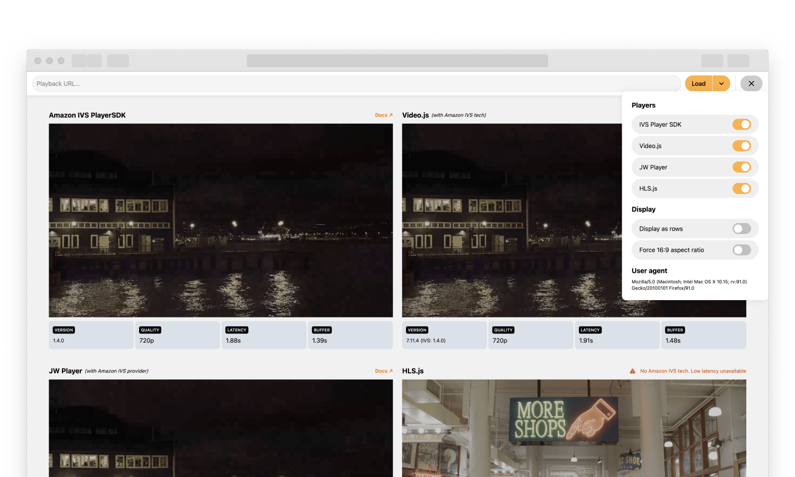 Amazon IVS Player test & debug tool