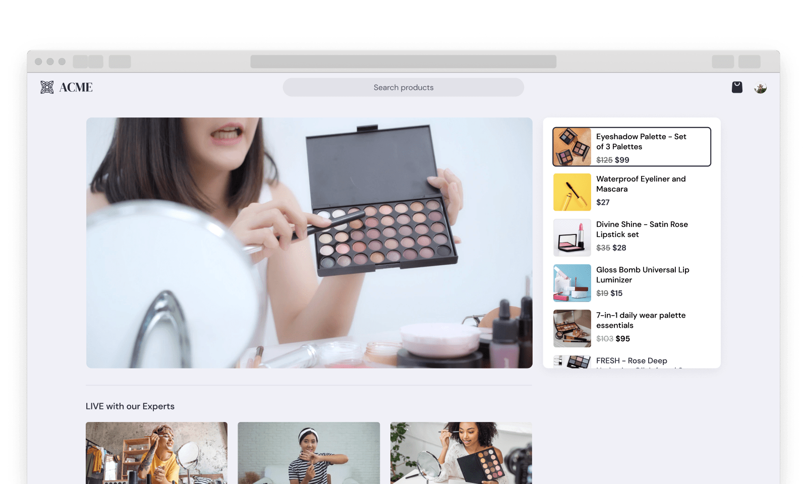 eCommerce Live Product Showcase