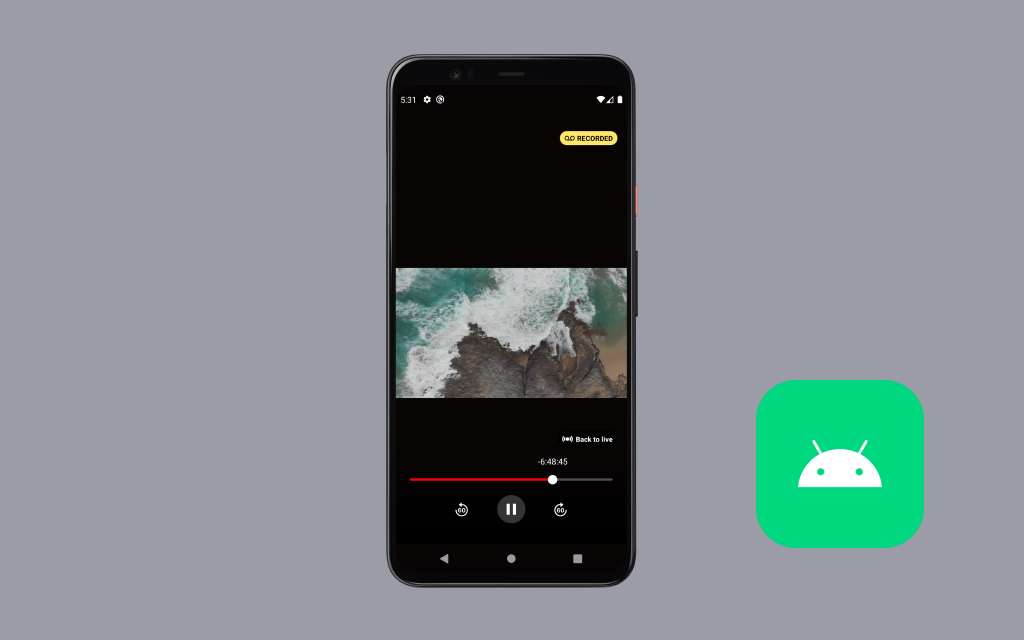 Amazon IVS Live to VOD (DVR) Android demo